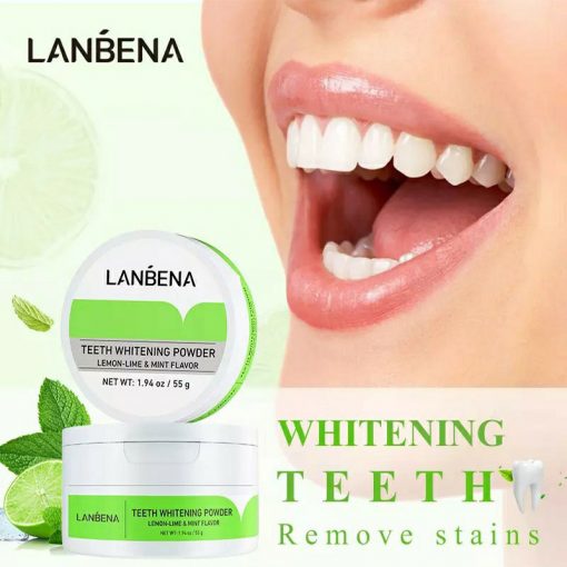 Lanbena Teeth Whitening Powder Lemon-Lime & Mint Flavor 55g