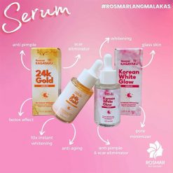 Rosmar Kagayaku 24K Gold Serum & Korean White Glow Serum 10x Instant Whitening 30ml
