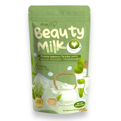 Dear Face Beauty Milk Premium Japanese Matcha Latte (Green Tea + Glutathione + Antioxidant)